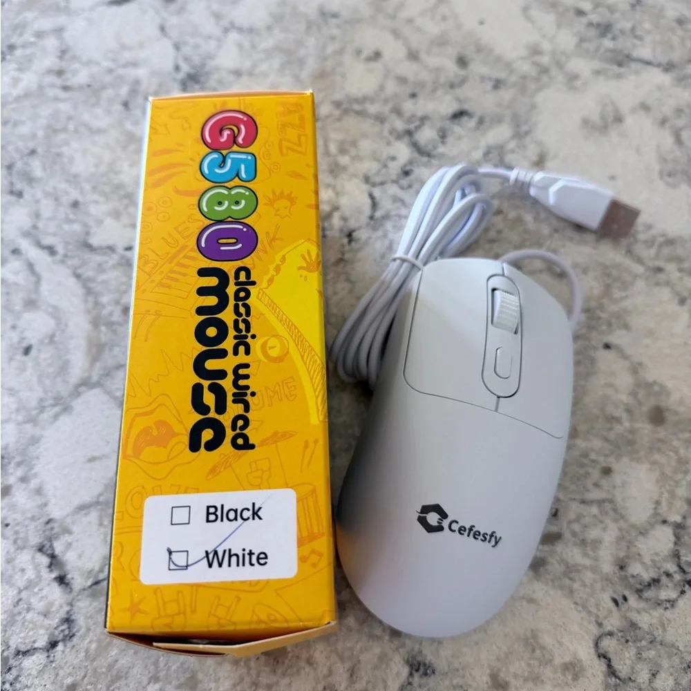White Wired Mouse